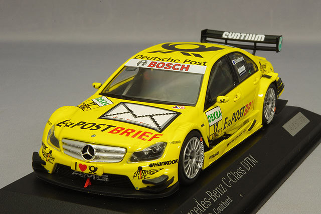 ミニカー　ミニチャンプス 1/43 400113817　メルセデス ベンツ C-CLASS "DEUTSCHE POST" D.クルサード ＤＴＭ 2011