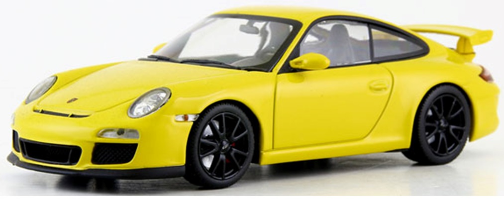 ミニカー　京商EXCLUSIVE　MINICHAMPS（ミニチャンプス)  ダイキャストモデル 1/43　403068026　ポルシェ 911GT3 （997II) 2009 イエロー/ブラックホイール　限定399台