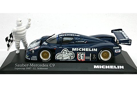 特価品　ミニカー　ミニチャンプス 1/43  43387106A　ザウバーメルセデス C9 Supercup 1987 J.L.Schlesser "MICHELIN" スタンディングフィギュア付