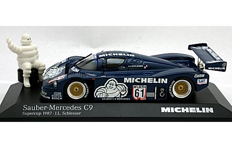 特価品　ミニカー　ミニチャンプス 1/43  43387106B　ザウバーメルセデス C9　 Supercup 1987 J.L.Schlesser "MICHELIN" シッティングフィギュア付