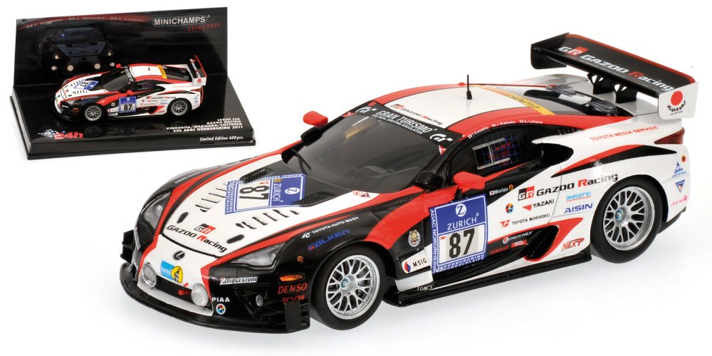 ミニカー　ミニチャンプス 1/43 437111687　レクサス LFA  "GAZOO RACING" 脇坂/ ロッテラ　 24h ニュルブルクリング 2011