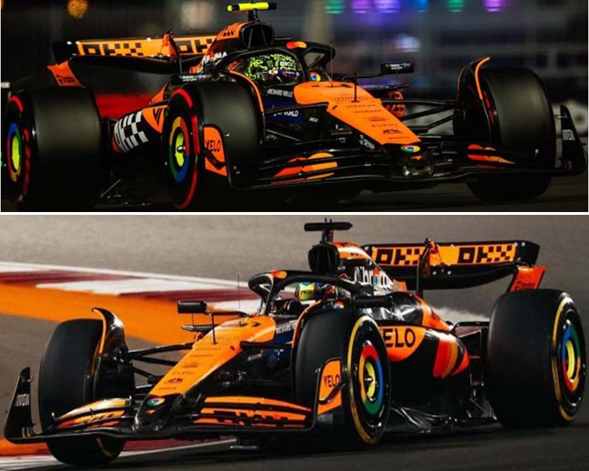 予約品　6月以降順次　ミニカー　MINICHAMPS（ミニチャンプス）　レジンモデル　1/43　532240481　マクラーレン F1 チーム MCL38 ノリス/ピアストリ アブダビGP 2024 コンストラクターズ チャンピオン 2台セット　4012138787681