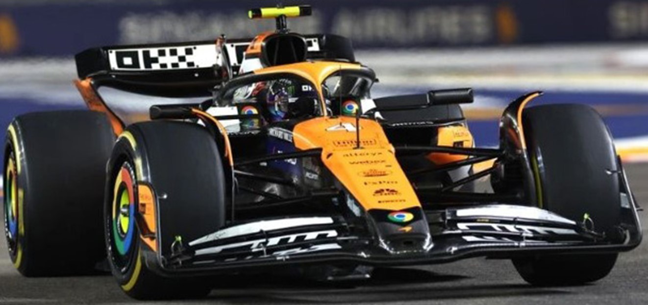 予約品　2025年4月頃　ミニカー　MINICHAMPS（ミニチャンプス）レジンモデル  1/43　537246104　マクラーレン F1チーム MCL38 ランド・ノリス シンガポールGP 2024 優勝　4012138785380