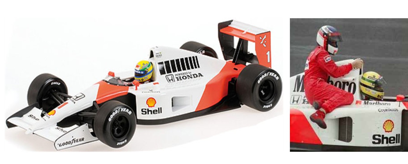 予約品　再受注　9月～11月頃　ミニカー　MINICHAMPS（ミニチャンプス） ダイキャストモデル  1/43　540914328　マクラーレン ホンダ MP4/6 アイルトン・セナ メキシコGP 1991 ライドオン ジャン・アレジフィギュア 付　4012138761179