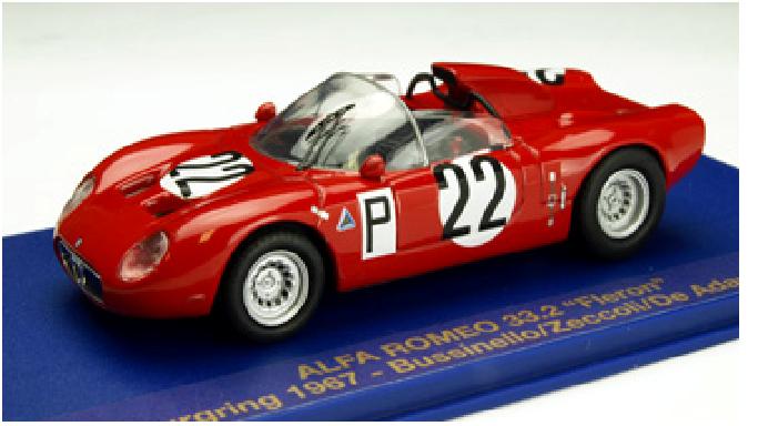 ミニカー　M4　1/43　7154　アルファ・ロメオ 33.2　フレロン 1967年　ニュルブルクリンク　：Bussinello/Zeccoli/Galli