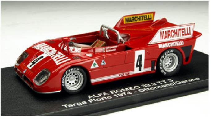 ミニカー　M4 1/43　7156　アルファ・ロメオ　33　TT3　1974年　タルガ・フローリオ　：Ottomano/Garano
