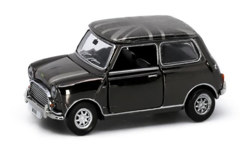 ミニカー　トイイースト TINY(タイニー)  1/64　ATC65867　Tiny City ミニクーパー ユニオンジャックルーフ クロームブラック (RHD)　4894826017719