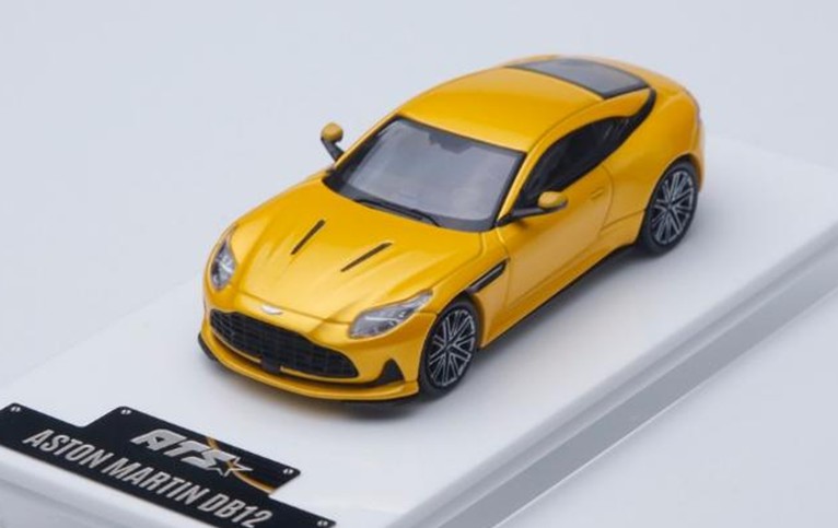 予約品　2027年3月以降　ミニカー　ATS-MODELS　1/64　ATS881312　アストンマーチン Aston Martin DB12 メタルイエロー　6979358051009