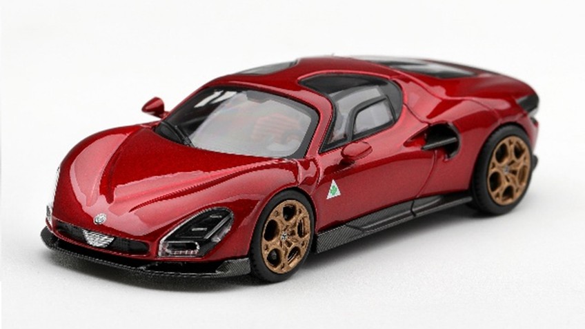 予約品　2027年4月以降順次　ミニカー　BBR（ビービーアール）  ダイキャストモデル　1/64　BBRDIE6427　アルファロメオ 33 ストラダーレ ロッソ・ヴィラ・デステ　8056128927677