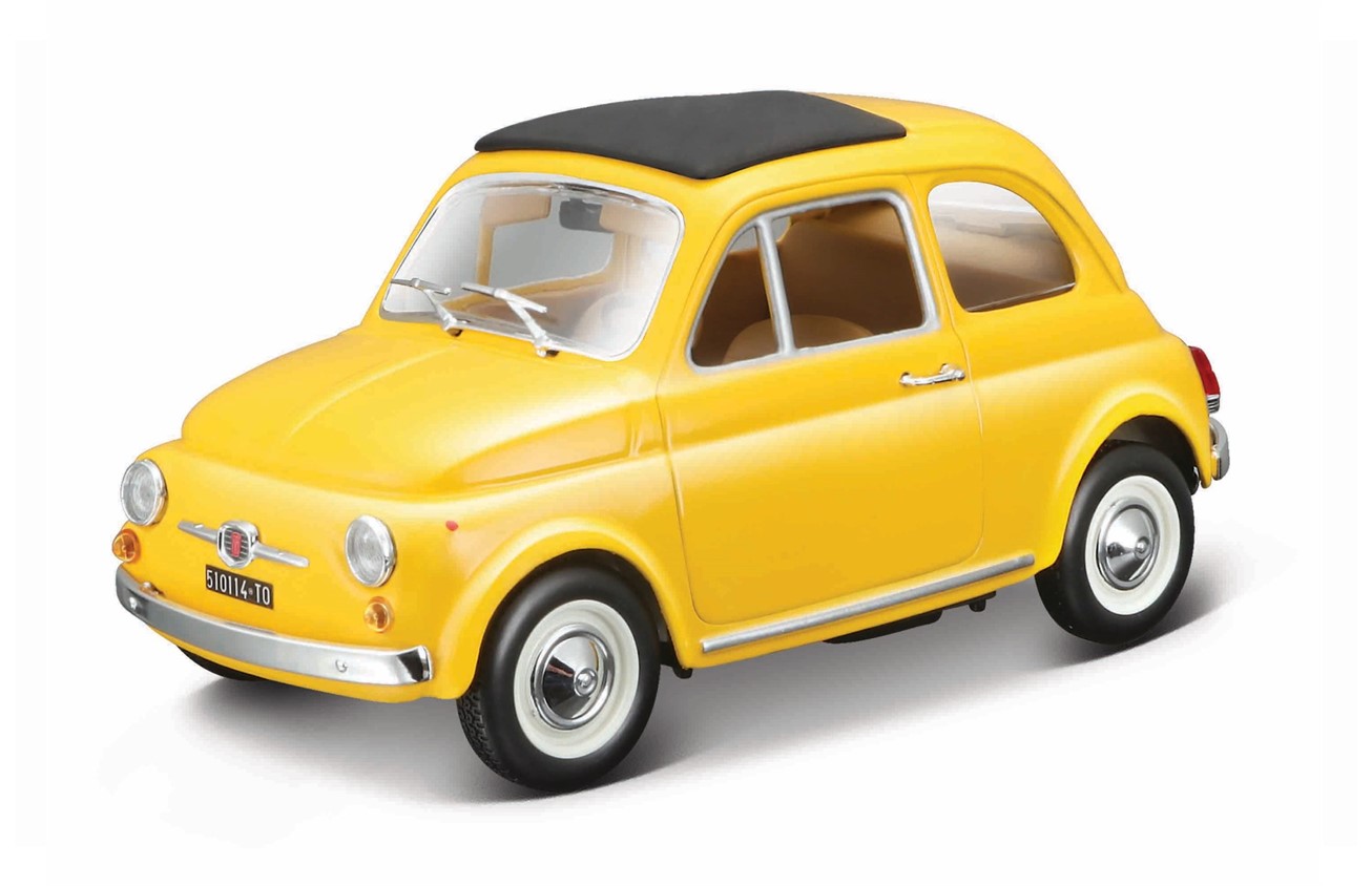 ミニカー　BURAGO　ダイキャストモデル　1/24　BUR22098Y1　フィアット5OOF 1995(イエロー)　4548565452125