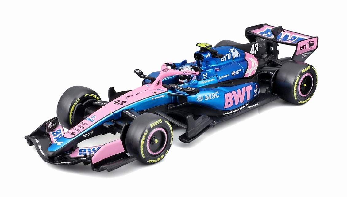 お取り寄せ予約品　2027年1月以降　ミニカー　BURAGO（ブラゴ） ダイキャストモデル　1/43　BUR38240C　BWT アルピーヌ F1チーム A526 2026 オーストラリアGP No.43 F.コラピント ドライバー付 クリアケース　4548565535262