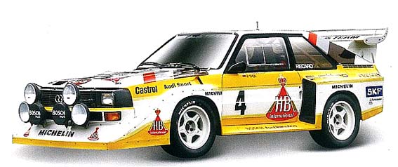 予約品　8月頃　ミニカー　BURAGO（ブラゴ） ダイキャストモデル　1/43　BUR38326　アウディ スポーツ クワトロ S1 E2 1985 ホワイト/イエロー　4548565525867