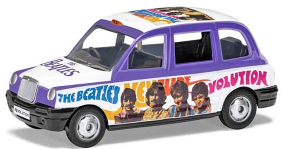 ミニカー　CORGI（コーギー）"Film and TV  "　ダイキャストモデル　1/36　CGCC85928　ザビートルズ ロンドン タクシー 'Hey Jude'  L=128mm