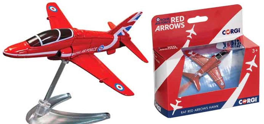 ミニカー　CORGI（コーギー）　"The Red Arrows " ダイキャストモデル  ノンスケール　CGCS90628　RAF レッド アローズ ホーク（ボックスパッケージ）　4548565353255