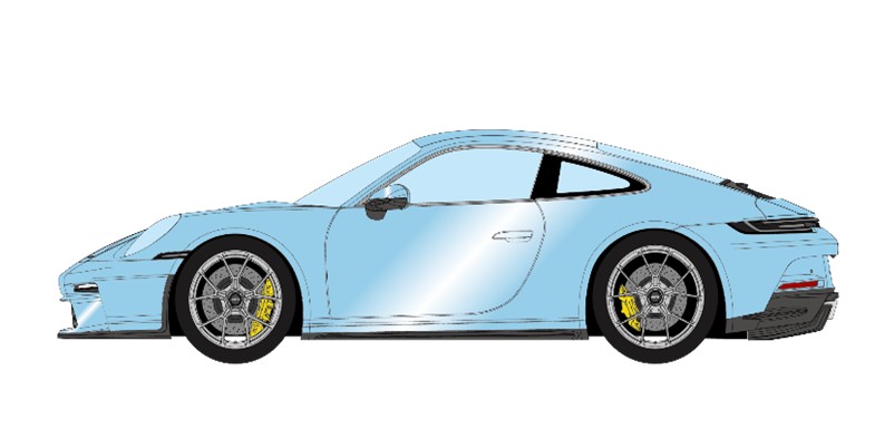 予約品　10月頃　ミニカー　EIDOLON (アイドロン）  レジンハンドメイド   1/43　EM776B　ポルシェ Porsche 911(992) GT3 Touring Package アズーロテティス　4570104433012