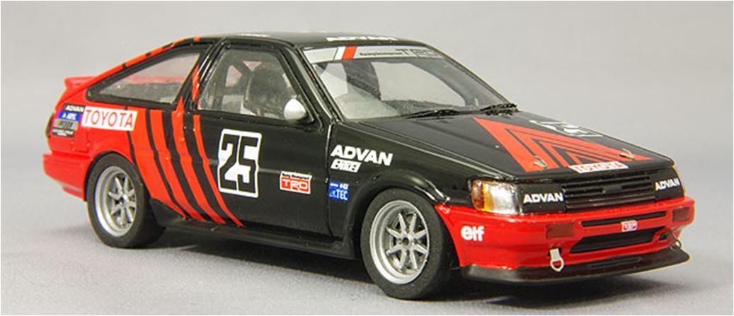 お取り寄せ予約品　ミニカー　2014年　ENIF エニフ 1/43　ENIF0019　トヨタ カローラ レビン 1985 全日本ツーリングカー選手権 インターTEC クラス優勝 ADVANカローラ　鈴木恵一/土屋圭市　4533226100194