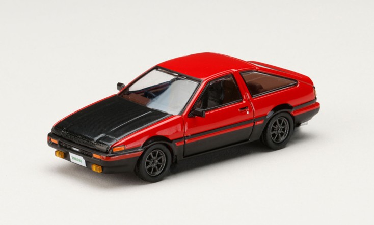 予約品　10月以降　ミニカー　HJ64 ホビージャパン（HobbyJapan） 1/64　HJ644008RB　トヨタ SPRINTER TRUNEO (AE86) GT-APEX JDM カスタムバージョン / CARBON BONNET レッド/ブラック カーボンボンネット　4981932079776