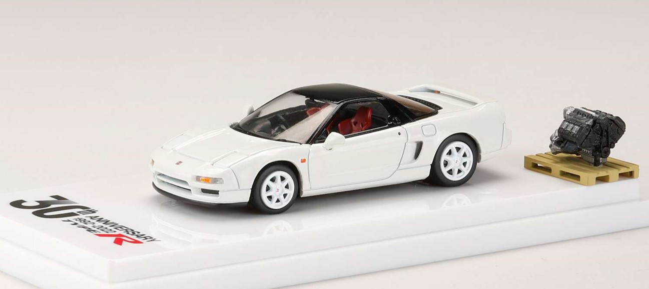 予約品　2023年4月以降順次　ミニカー　HobbyJapan（ホビージャパン） 1/64　HJ645006RW　ホンダ NSX (NA1) Type R 1994  エンジンディスプレイモデル付 / Type R 30周年記念 チャンピオンシップホワイト　4981932063003