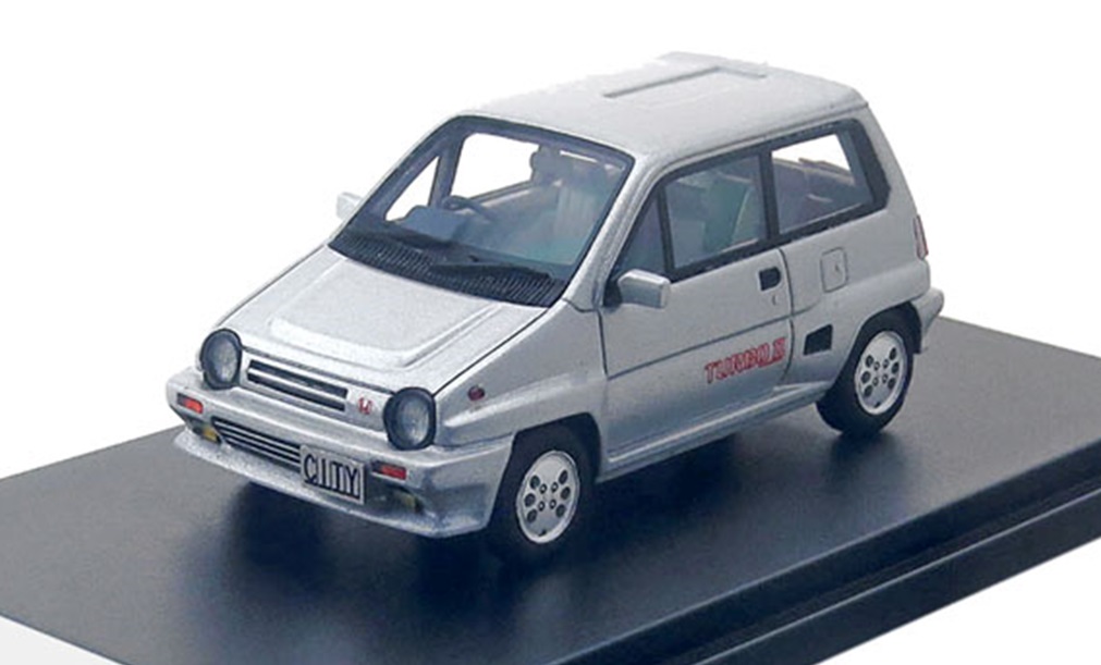 ミニカー　Hi-Story（ハイストーリー） レジンモデル 1/43　HS289SL　ホンダシティターボ2 Honda CITY TURBO２ (1983) クォーツシルバーメタリック　4523231440828