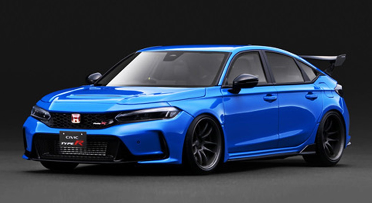 予約品　2027年2月頃　ミニカー　ignition model(イグニッションモデル） レジン製　1/18　IG3938　ホンダシビック Honda Civic Type-R J'S Racing (FL5) Light Blue　4573448909380