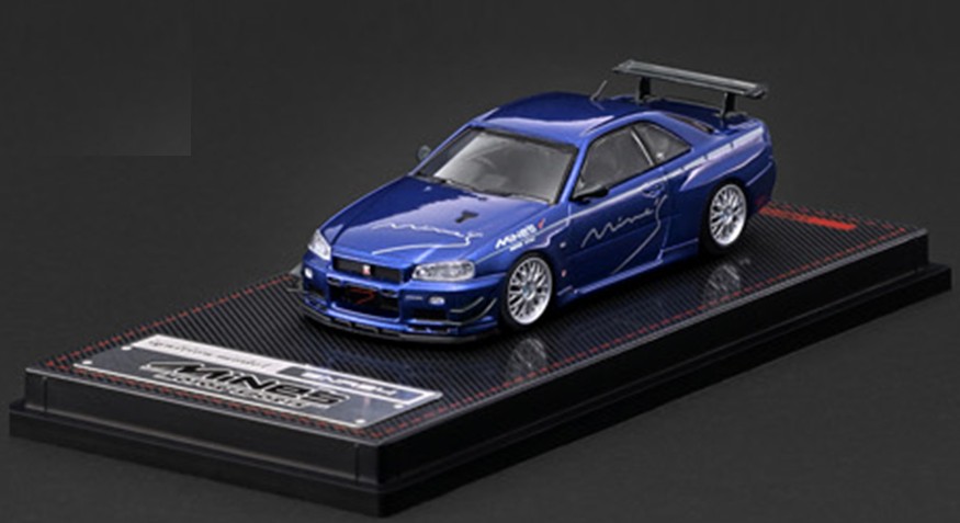予約品　2027年6月頃　ミニカー　ignition model(イグニッションモデル） 1/64　IG4094　日産スカイライン Nissan Skyline GT-R Mine's (R34) Blue　4580832500948