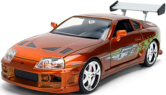 お取り寄せ予約品　8月頃　ミニカー　ジャダトイズ　JADATOYS　1/24　JADA37703　F&F（映画ワイルドスピード） トヨタ スープラ (ブライアン) ブラッシュ仕上げ　4548565525041