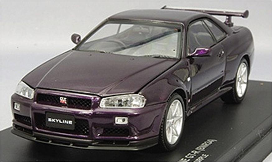 ミニカー　KYOSHO  1/43　K03382MP　スカイラインGT-R(R34)　V-SPC　パープル