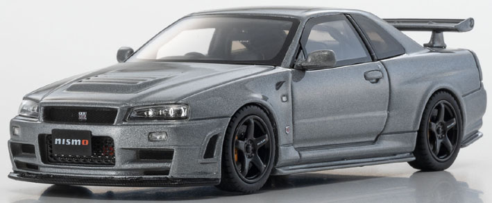 ミニカー　KYOSHO（京商） レジンモデル　1/43　KSR43106GR　日産 スカイライン GT-R R34 ニスモ グランドツーリングカー　グレー　限定生産1,000台　4548565404636
