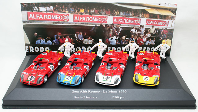 ミニカー　M4 1/43　M4400D　アルファロメオ 33.3 1970年 ルマン 4台セット （フィギュア付き）