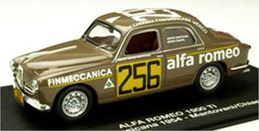ミニカー　Ｍ4 1/43　M47138　アルファ・ロメオ 1900 TI  54 カレラ・メシカーナ #256 Mantovani/Chiappa
