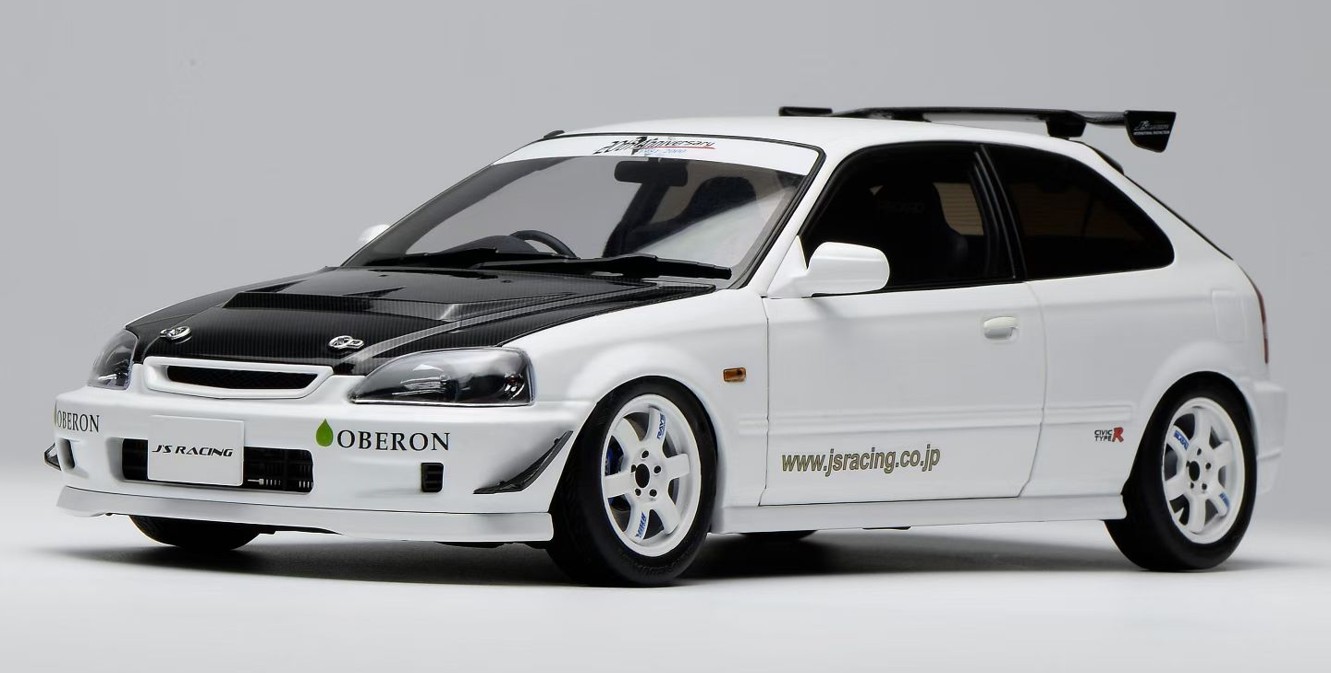 予約品　8月以降順次　ミニカー  MOTORHELIX  ダイキャストモデル（開閉機構つき）　1/18　M85013　ホンダ Civic Type R (EK9) J's Racing Livery　4570245220472