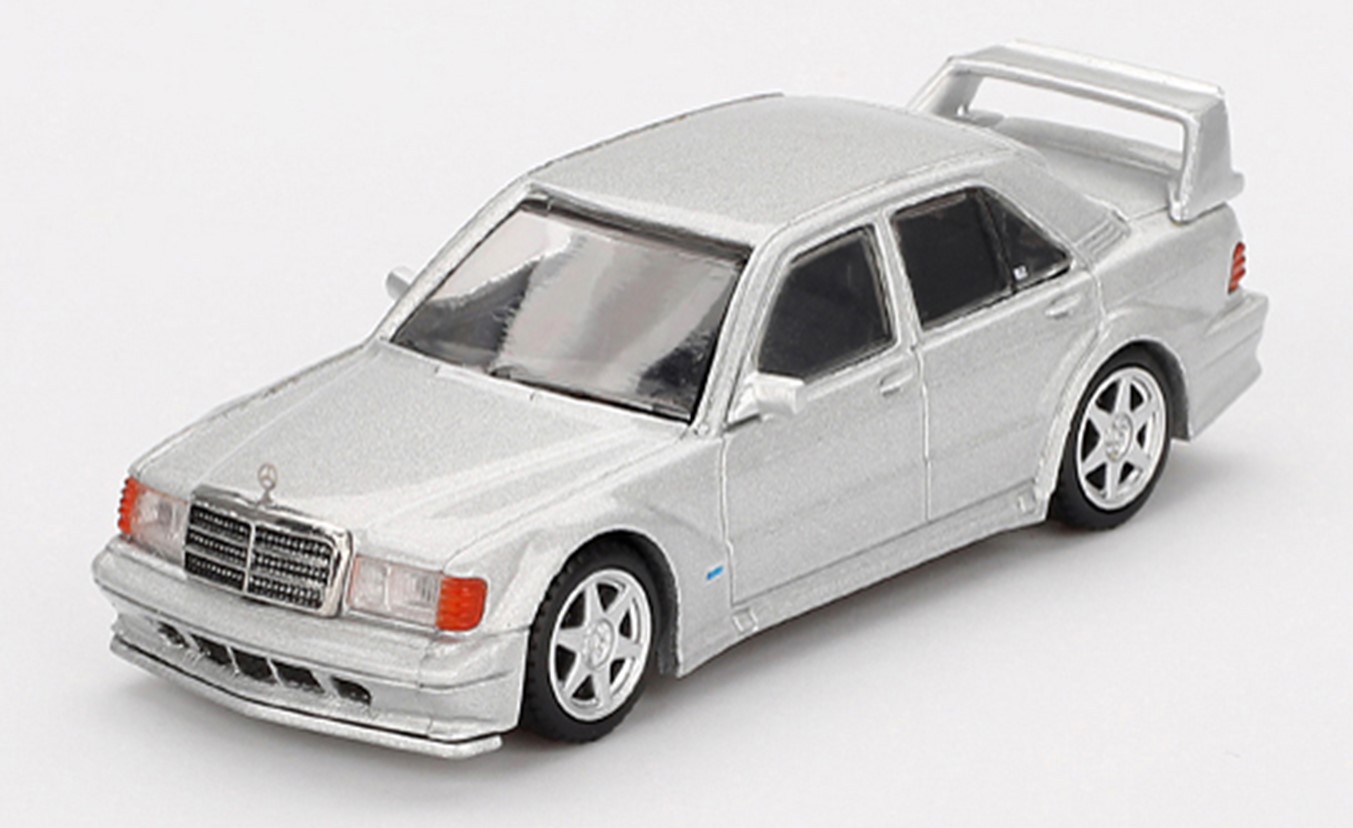 予約品　2025年2月以降順次　ミニカー　MINI-GT　1/64　MGT00852-L　メルセデス ベンツ 190E 2.5-16 エボリューション II  アストラルシルバー(左ハンドル) 　810152149157