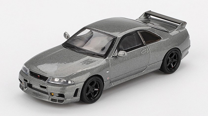 予約品　2026年2月以降順次　ミニカー　MINI-GT　1/64　MGT01128-R　日産 スカイライン GT-R ダークメタルグレー (NISMO BCNR33 CRS バージョン)(右ハンドル)　840456310632