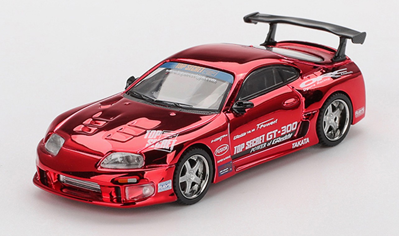 予約品　2026年2月以降順次　ミニカー　MINI-GT　1/64　MGT01132-R　トヨタスープラ(A80) GT-300 Top Secret レッドクロム(右ハンドル)　840456310755