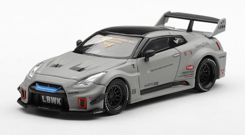 予約品　10月以降順次　ミニカー　MINI-GT　1/64　MGT01248-R　日産 LB-Silhouette WORKS GT Nissan 35GT-RR バージョン1　マットグレー(右ハンドル)　840456392553