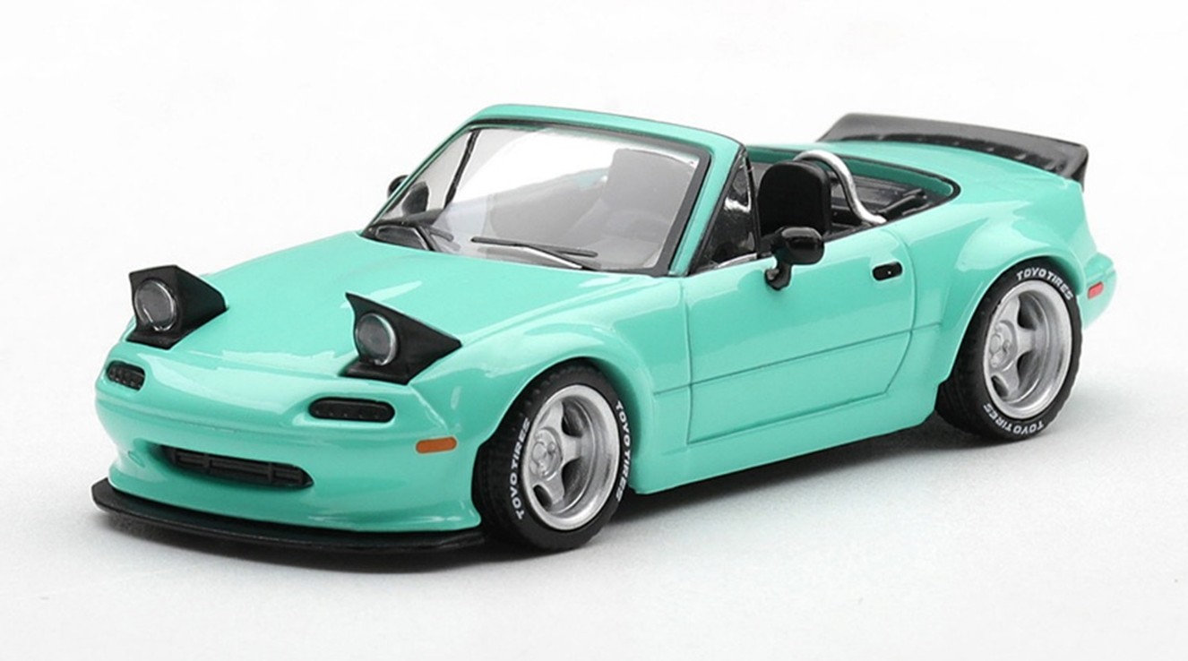 予約品　9月以降順次　ミニカー　MINI-GT　1/64　MGT01249-R　Pandem マツダ MX-5 (NA) ミントグリーン(右ハンドル)　840456392621