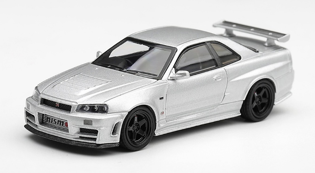 予約品　2027年1月以降順次　ミニカー　MINI-GT　1/64　MGT01329-R　日産ニスモ Nissan NISMO R34GT-R Z-tune Z-tune シルバー(右ハンドル)　840456394557