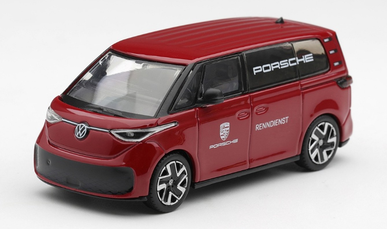 予約品　2027年2月以降順次　ミニカー　MINI-GT　1/64　MGT01340-L　フォルクスワーゲン ID. Buzz Porsche Renndienst(左ハンドル)　840456395745