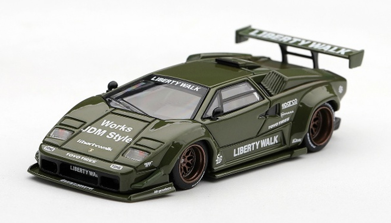 予約品　2027年5月以降順次　ミニカー　MINI-GT　1/64　MGT01416-L　ランボルギーニ カウンタック LB-WORKS アーミーグリーン (左ハンドル)　840456314739