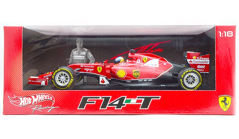 ミニカー　マテル MATTEL　1/18  MTBLY67　フェラーリ F-1 2014 F14 T #14 アロンソ （ドライバー付）