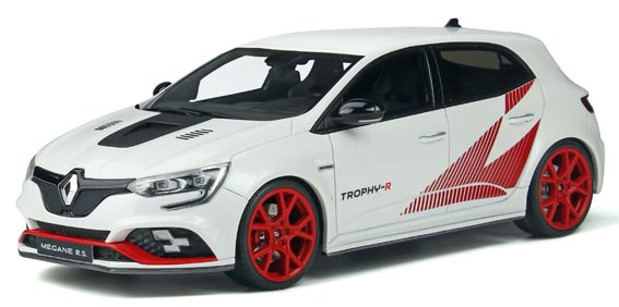 仕様変更発売中止　ミニカー  OttO mobile　レジンモデル（開閉機構なし） 1/18　OTM804　ルノー メガーヌ R.S. トロフィーR (ホワイト)世界限定 3,000個　4548565387892
