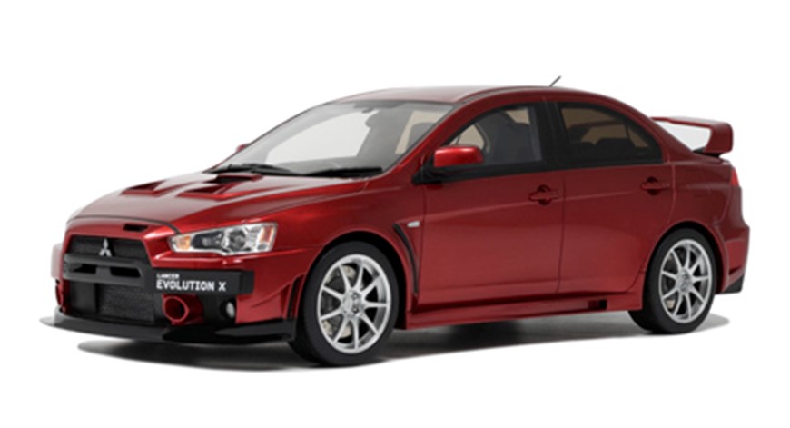 ミニカー  OttO mobile　レジンモデル（開閉機構なし） 1/18　OTM1084　三菱 ランサー エボリューション X FQ400 2012 (レッド)   世界限定 2,000個　4548565483730