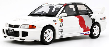 予約品　2027年4月頃　ミニカー  OttO mobile　レジンモデル（開閉機構なし） 1/18　OTM1344　三菱 ランサー エボリューション III 1995 (ホワイト/グラフィック) 限定生産品　4548565531707