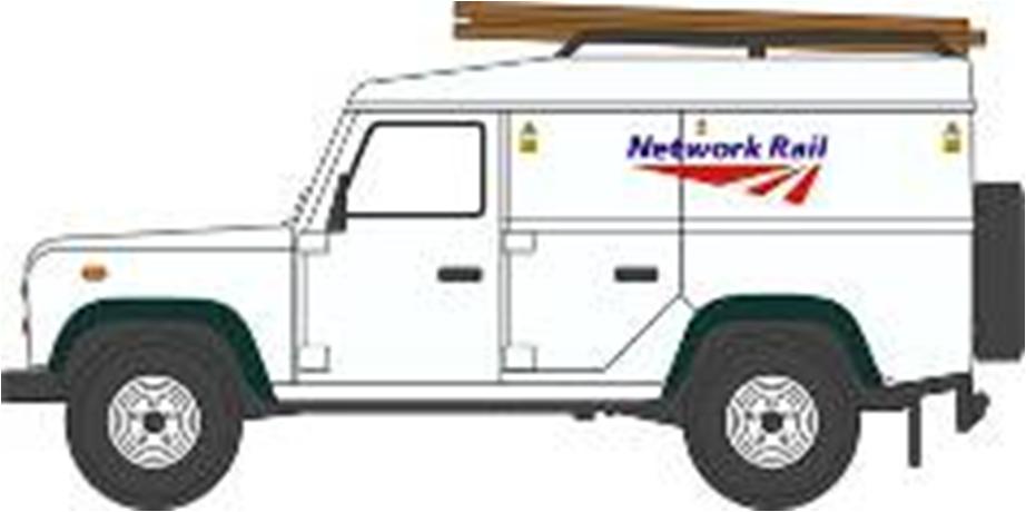 Oxford　1/76　OX76DEF08　ランドローバー ディフェンダー "Network Rail"