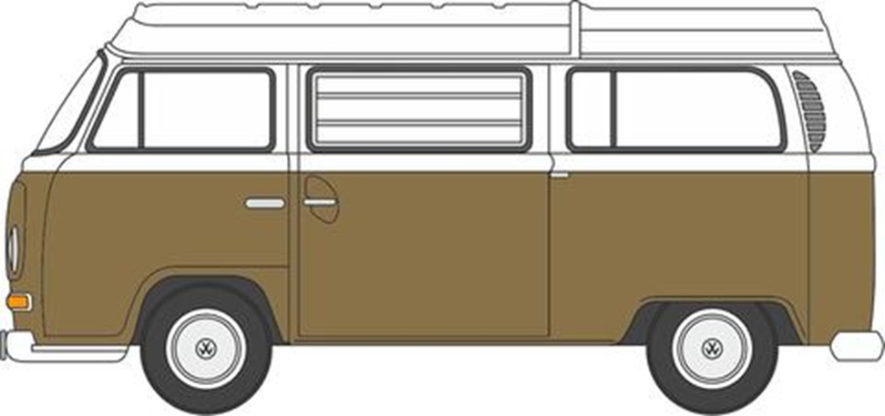 ミニカー  オックスフォード Oxford　1/76　OX76VW027　VW Bay Windowキャンパー サバンナベージュ/ホワイト
