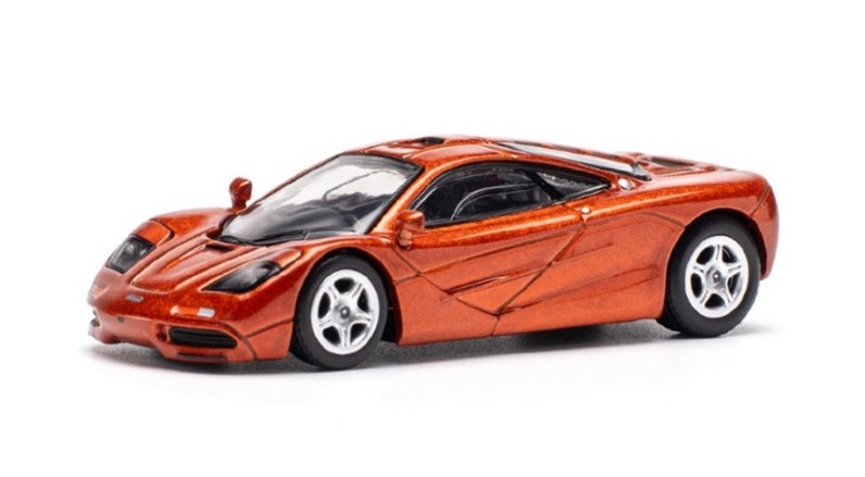 ミニカー　ポップレース POP RACE（開閉機構あり） 1/64　PR640092　マクラーレン McLAREN F1 ORANGE　4562129856914