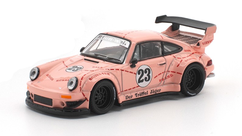 ゴールド ピンク エンジン付きミニカー ミニカー ポップレース POPRACE ダイキャスト（開閉機構あり） 1/64