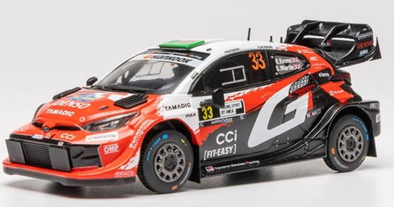お取り寄せ予約品（特別受注形式）11月以降　ミニカー　IXO(イクソ)　ダイキャスト　1/43　RAM1034A　トヨタ GR ヤリス Rally1 2026年 ラリースウェーデン 優勝 #33 E.Evans/S.Martin　4907981699093