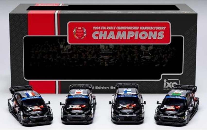 予約品（特別受注形式）5月以降順次　ミニカー　IXO(イクソ)　ダイキャスト　1/43　RAM966SET　トヨタ GR ヤリス ラリー1 ハイブリッド 2024年 ラリージャパン #33/#17/#18, 2024年 ラリーラトビア 優勝 #69 WRC2024  4台セット