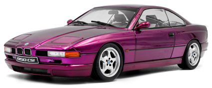 ミニカー　SOLIDO（ソリド） ダイキャストモデル（開閉機構付） 1/18　S1807006　BMW 850(E31) CSI 1991 (バイオレット)　3663506041211